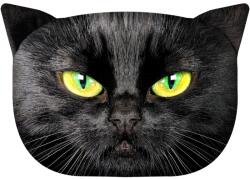 Bertoni Nagy, puha, velúr macskás párna Bertoni 45x30 cm Nero mintával (PT06)