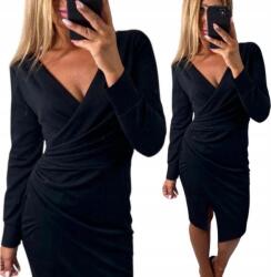  Fekete Ruha Elegáns boríték nyakkivágással méret 42 több színben