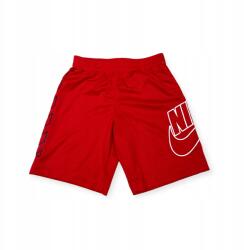 Nike Rövid sport rövidnadrág fiúknak, piros, méret 6/7 éves 116-122 cm, 100% poliészter, USA import (C/3-A-5-1)