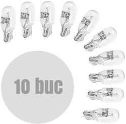 Carguard Set 10 becuri auto de pozitie W3W (T10) 12V 3W, sticla Quartz, Carguard (BAA009)