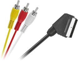  Cablu SCART la 3 RCA (audio/video), 1, 5 m pentru TV, DVD, VHS (KPO2716-1.5)