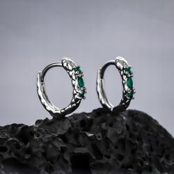  Smaragd Színű Kígyó Fülbevaló Férfiaknak, S925 Ezüst (S634)