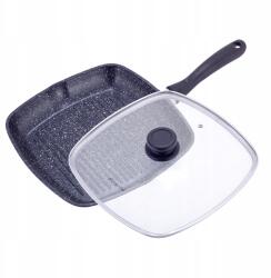 kamille Márvány Grillserpenyő 28CM Fedő Indukciós Kamille (KM4431)