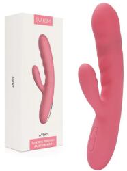  Тласкащ вибратор с клитор стимулатор - 18, 6см. - Avery Strawberry Pink (SVAKOM0225)