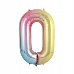  Fólia Lufi Szám 0 Szivárványos Nagy 100 CM Héliumos Születésnapi Dekoráció