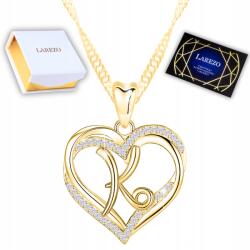 Larezo Arany Nyaklánc 14K Szív Betűvel Ezüst 925 Love Betű K Aranyozott 585 (długi łańcuszek z zawieszka dwa serca sma009)