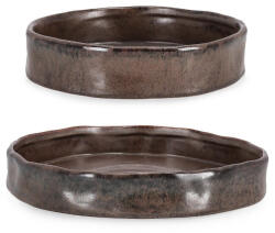 Bizzotto Set 2 tavi decorative piatra maro Pavlos Ø20, 8x4, 7h; ø24, 7x4h (0503505) Tava