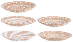 Bizzotto Set 5 tavi decorative iarba mare hartie natur alb Islas Ø50 cm (0184252) Tava