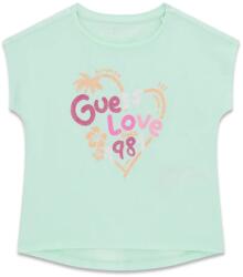 GUESS Ментова тениска за мини момиче с цветен надпис Guess