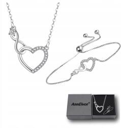 Ann Eivor Ékszer szett Ezüst láncok Medál Szív jel Végtelenség (Komplet Biżuterii Srebrny Serce Infinity)