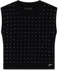 GUESS Oversize потник в черно за момиче с кристали Guess