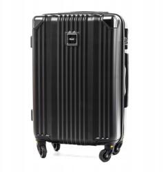 RGL Fekete, széles kagylóhéjú bőrönd "Alfa" Tsa zárral M-es méret (3501)