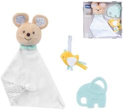Chicco Set Cadou My Sweet Doudou pentru Nou-Nascuti Ratusca Velur si Inel Gingival Elefant (00011823000000)