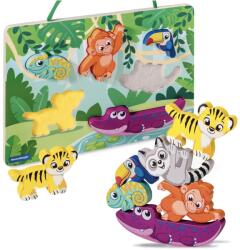 Ravensburger Puzzle magnetic Ravensburger 4872 din lemn model Jungla 6 piese pentru copii 1 ani (4872) Puzzle
