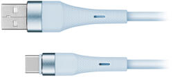 Krüger&Matz Cablu USB-A la USB-C 1 m din silicon, 3A, Kruger&Matz Basic albastru (KM1268-1BL)