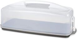 Xavax Cake Transport Box (cutie patrata pentru prajituri in cutie, recipient pentru tort care poate fi spalat in masina de spalat vase cu capac si maner de transport) negru (00111461)