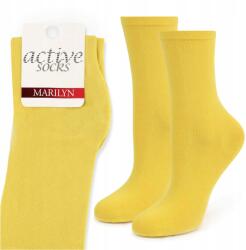 Marilyn Női hosszú pamut zokni lengyel sárga active Forte 58 Marilyn (Skarpetki damskie długie bawełniane polskie )