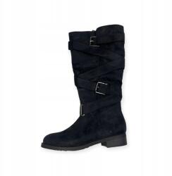  Fekete magasszárú csizma női lapos sarkú Two Lips 36 (A/1-C-9)