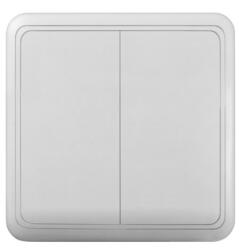  Comutator dublu pe tencuiala 10A/250V, alb, pentru doua circuite (PS-1804)