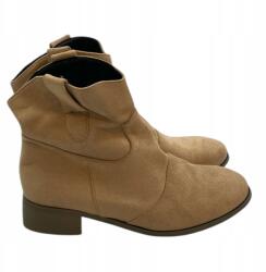  Old Money bézs velúrbőr női bakancs 39-es méret (KN10/145-5)