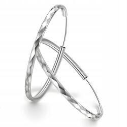  Ezüst fülbevaló 925 gyémánt karika 4 cm klasszikus ajándék doboz