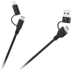 Cabletech Cablu 2+2 USB A/C la USB-C/Lightning 1 m, Cabletech (KPO3943)