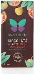 Sweeteria Ciocolata cu lapte + mar si portocala, 100g, Sweeteria