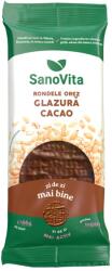 SanoVita Rondele din orez expandat cu glazura de cacao, 66g, SanoVita