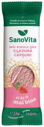 SanoVita Mini rondele din orez cu glazura de capsuni, 24g, SanoVita