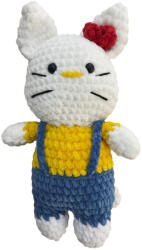  Jucarie de plus Hello Kitty crosatata manual, Fir catifelat Dolphin Baby, Inaltime 25 cm, Alb/Roz (CMG-38)