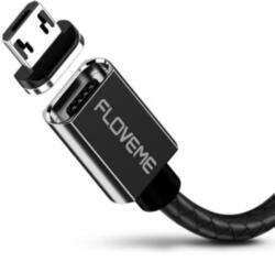 FLOVEME Cablu magnetic FLOVEME de date si incarcare rapida, 1 m, USB-C, LED, material textil impletit, Negru (CMG-32)