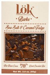 LOK Dark Chocolate 70% cacao cu caramel si sare marina, 85g, LOK