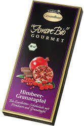 Liebhart’s Amore Bio Ciocolata amaruie cu zmeura si rodie 55% cacao, 100g, Liebhart’s Amore Bio