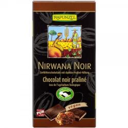 RAPUNZEL Ciocolata neagra bio cu 55% cacao si praline Nirwana, 100g, Rapunzel