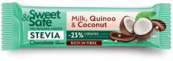 Sly Nutritia Ciocolata cu lapte si indulcitor natural de stevia Sweet&Safe, cocos si quinoa, 25 g, Sly Nutritia