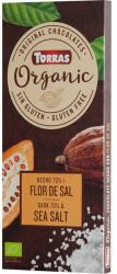 TORRAS Ciocolata neagra cu sare de mare fara zahar si gluten 70% cacao Organic, 100g, Torras
