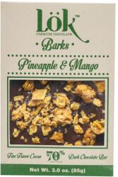 LOK Dark Chocolate 70% cacao cu ananas si mango, 85g, LOK