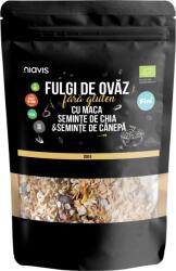 Niavis Fulgi de ovaz fini fara gluten cu maca, chia si seminte de canepa Eco, 200g, Niavis