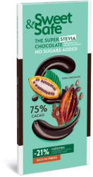 Sly Nutritia Ciocolata amaruie cu indulcitor natural de stevia Sweet&Safe, 90g, Sly Nutritia