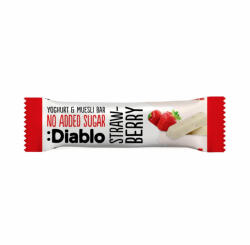 Diablo Baton fara zahar de cereale si capsuni cu invelis de iaurt, 30g, Diablo
