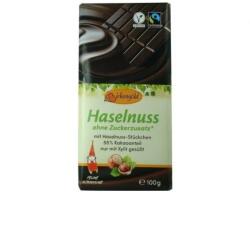 Birkengold Ciocolata neagra cu alune fara adaos de zahar 55% cacao, 100g, Birkengold