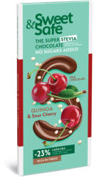 Sly Nutritia Ciocolata cu indulcitor natural de stevia Sweet&Safe, quinoa si visine, 90g, Sly Nutrition