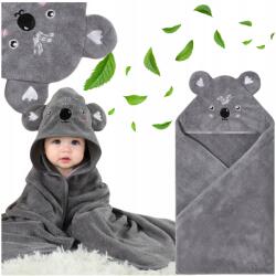  Fürdőlepedő Nagy Kapucnis 105x105cm Gyerektakaró Szürke Koala (Ręcznik Kąpielowy Szary Koala)