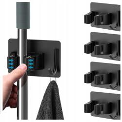 Bestselection Fali akasztó törölközőhöz, mophoz, seprűhöz 4 Darabos Fürdőszobai és konyhai tartó (Wieszak Na Ręcznik Uchwyt zaciskowy Domu)