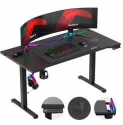 Huzaro Elektromos gamer íróasztal Huzaro fekete Rgb Led indukciós töltéssel (HZ-HERO 8.7 RGB)
