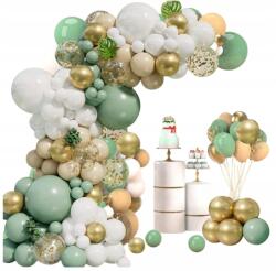 Balonowy Świat Lufi Girland Zöld Csillogó Dekoráció Boho Stílus Esküvő Születésnap Szett