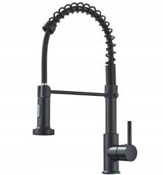 MYQualife konyhai csaptelep, kihúzható csővel, fekete matt, kerámia betét (K4)