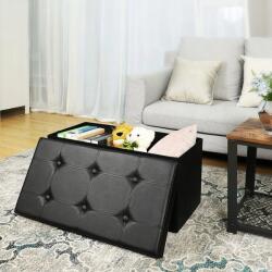 SONGMICS Kárpitozott tárolódoboz, fekete, 76 x 38 x 38 cm (LSF105)