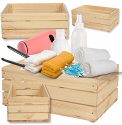 Wamar-Sosenka Fa zöldség-gyümölcs tároló doboz 60x40 fogantyúval Nagy Tömör (SD3_60X40_K1)