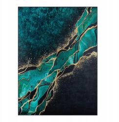  Szőnyeg 160X220 CM Fekete-zöld Csúszásgátló Glamour Divatos Bcf Nappali (52D)